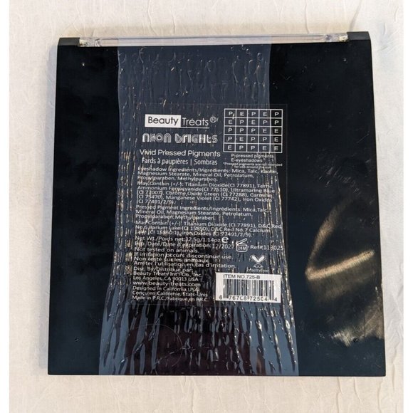 Beauty Treats Eyeshadow Palette Neon Brights 25 Vivid Pressed Pigments 80s Color - Picture 2 of 9